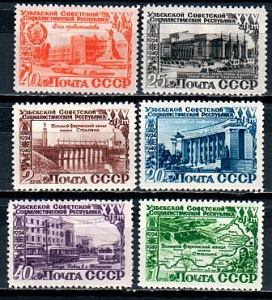 СССР, 1950, №1484-89, Узбекская ССР, 6 марок...